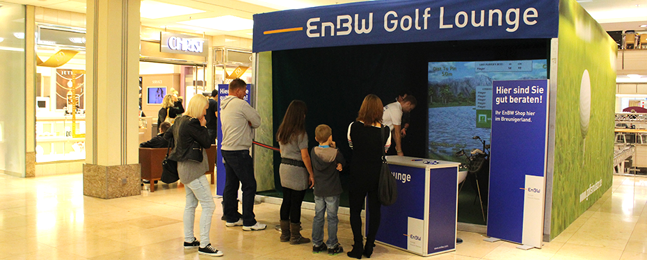 Golfsimulator mieten - der erste mobile Golfsimulator, Eventmodule