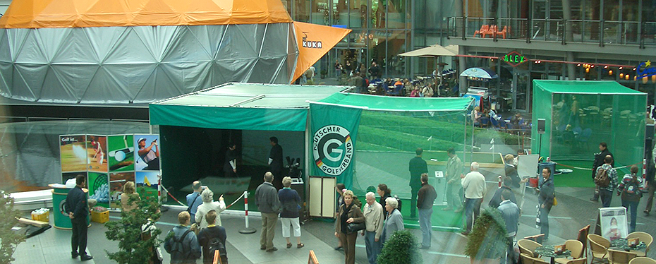 Golfsimulator mieten - der erste mobile Golfsimulator, Eventmodule