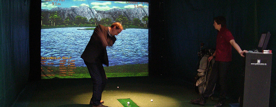 Golfsimulator mieten - der erste mobile Golfsimulator, Eventmodule